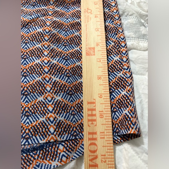 Joie High Waist Blue snd Orange Geometric Linen and Silk Blend Shorts. - Picture 12 of 15